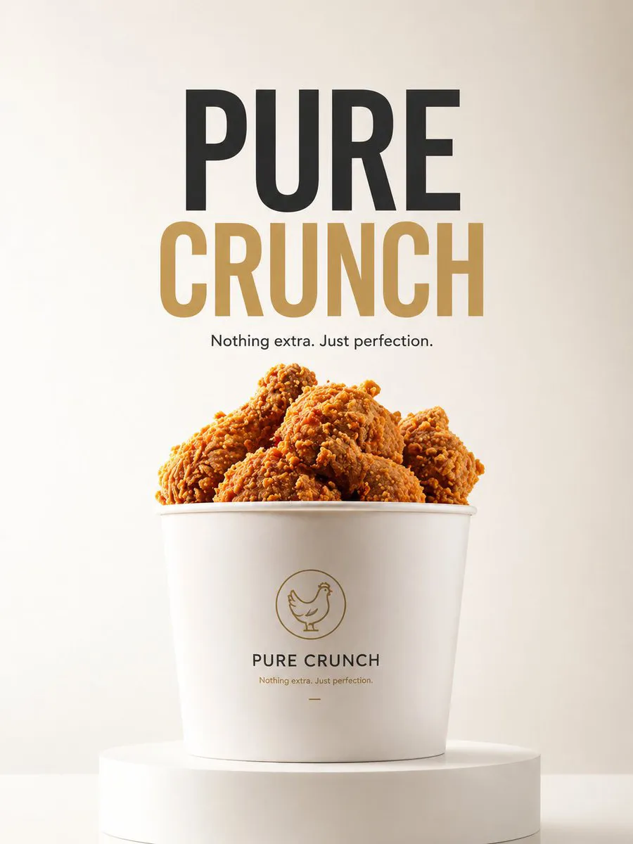 做Case 14：电商主图 - 极简产品广告：PURE CRUNCH图 成品示范