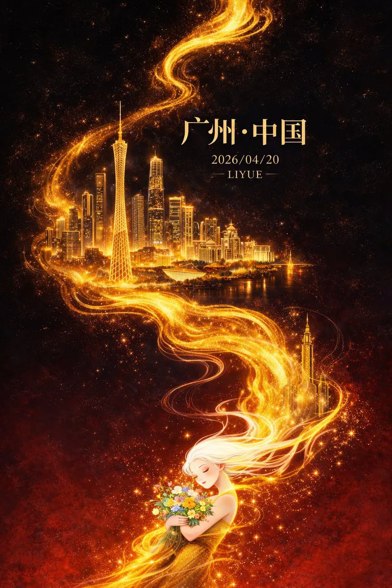 做暗黑奇幻广州城市海报图 成品示范